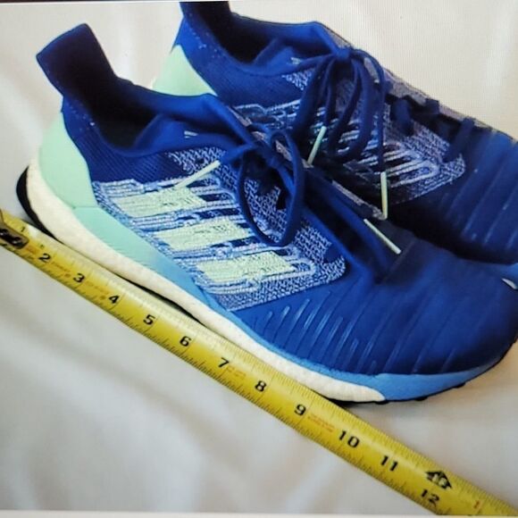 11 ADIDAS SOLAR BOOST Continental Tire Sole blue green fly knit running Shoes - Picture 13 of 13